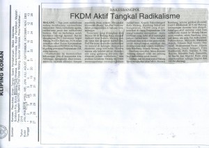 FKDM Aktif Tangkal Radikalisme. Malang Pos, 4/3/16