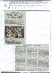 Modal 100 Pc UM Siap CBT. Malang Pos, 14/4/16