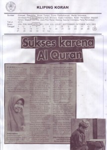 Sukses karna Al Qur'an. Surya, 26/4/16
