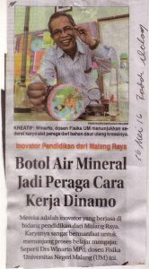 Botol Air Mineral Jadi Peraga Cara Kerja Dinamo