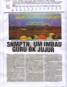 SNMPTN. UM IMBAU GURU BK JUJUR. Malang Post 27 Januari 2017