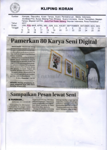 Pamerkan 80 Karya Seni Digital, Jawa Post Radar Malang 5 Februari 2017