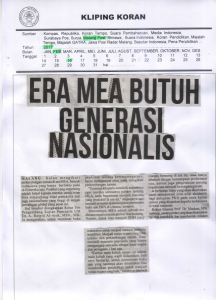 Era Mea Butuh Generasi Nasionalis, Malang Post 16 Februari 2017