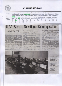 UM Siap Seribu Komputer, Malang Post 15 Maret 2017