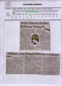 Mulai Telusuri Bunker di Wisma Tumapel, Jawa Pos Radar Malang 6 Maret 2017