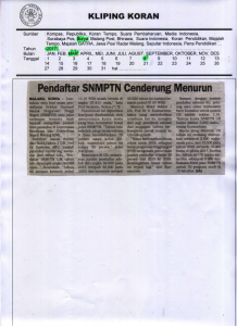 Pendaftar SNMPTN Cenderung Menurun, Surya 8 Mei 2017