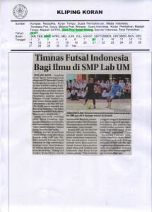 Timnas Futsal Indonesia  Bagi ILMU di SMP Lab UM, Jawa Pos Radar Malang 8 Maret 2017