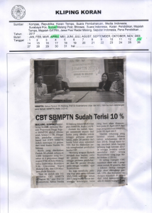 CBT SBMPTN Sudah Terisi 10 %, Surya 13 April 2017