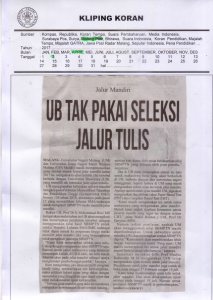 UB TAK PAKAI SELEKSI JALUR TULIS, Malang Post 2 April 2017
