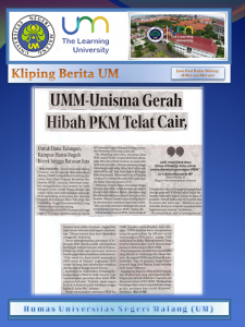 UMM-Unisma Gerah Hibah PKM Telat Cair, Jawa Pos Radar Malang 28 Mei 2017