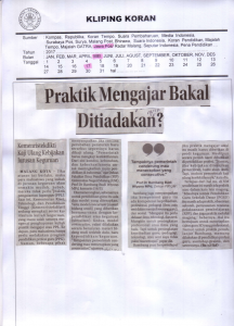Praktik Mengajar Bakal Ditiadakan?, Jawa Pos Radar Malang 17 Mei 2017