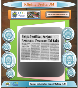 Tanpa Sertifikat, Sarjana Akuntansi Terancam Tak Laku, Jawa Pos Radar Malang 24 Oktober 2017