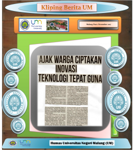 UM WARGA CIPTAKAN ' INOVASI TEKNOLOGI TEPAT GUNA, Malang Post 1 November 2017