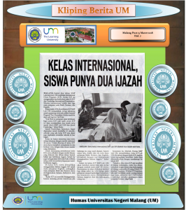 KELAS INTERNASIONAL,  SISWA PUNYA DUA IJAZAH , Malang Post 13 Maret 2018