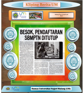 Besok Pendaftaran SBMPTN Ditutup, Malang Post 26 April 20018 hal 6